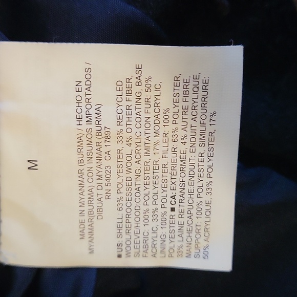 Navy Puffer Jacket with Faux Fur Hood - Picture 4 of 4